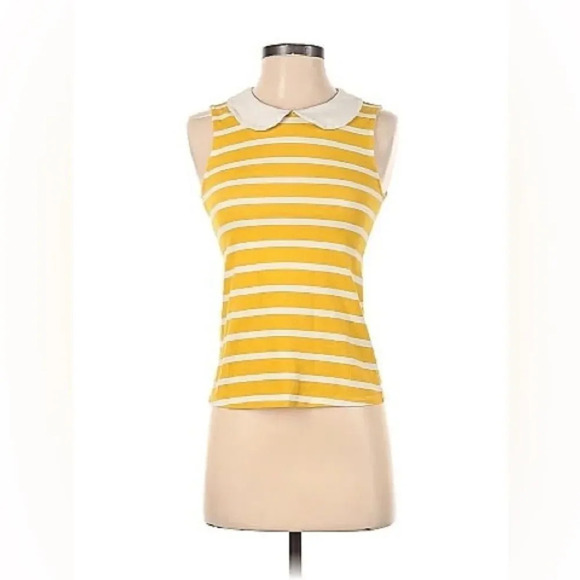 MODCLOTH NWOT Everyday Fave Tank‎ Top in Yellow Stripes - Picture 2 of 6